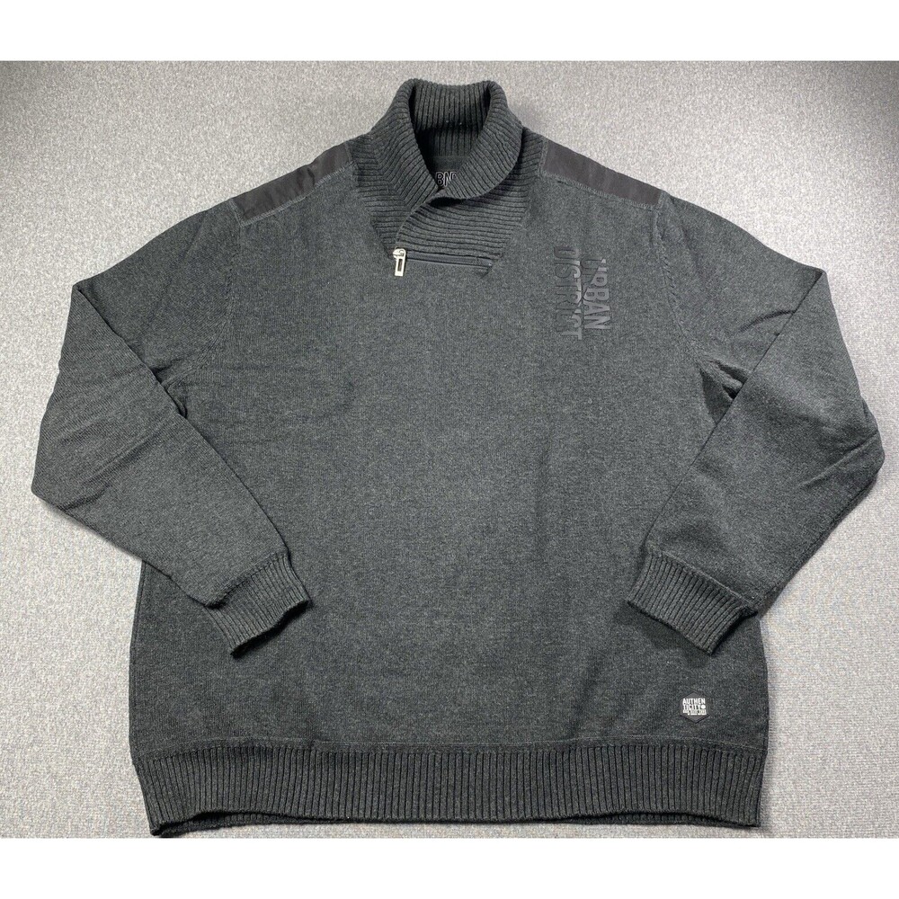 Urban District By Angelo Litrico Men's Twist Collar Sweater Size XXL  Dark Gray